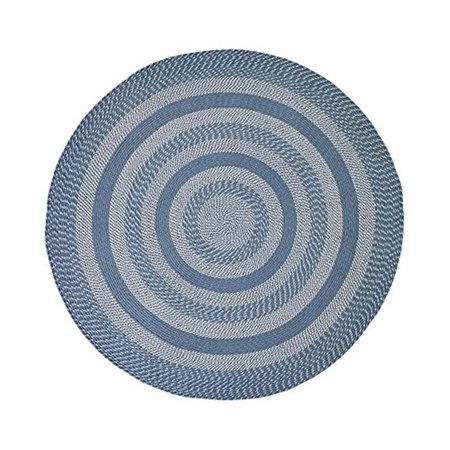 WORK-OF-ART 6 ft. Round Newport Chenille Rug - Slat Blue WO1859374